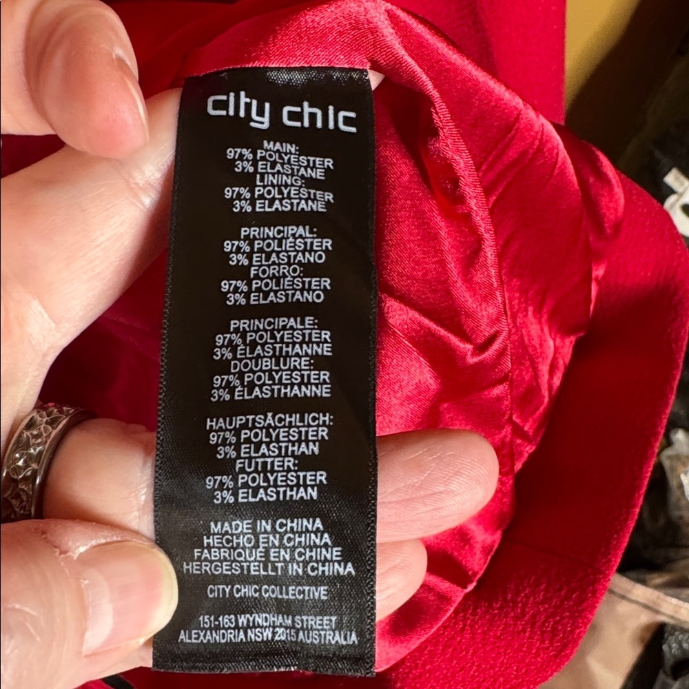 City Chic Collarless Fully Lined Tie Front Jacket Blazer Red Size 18 - Picture 9 of 13